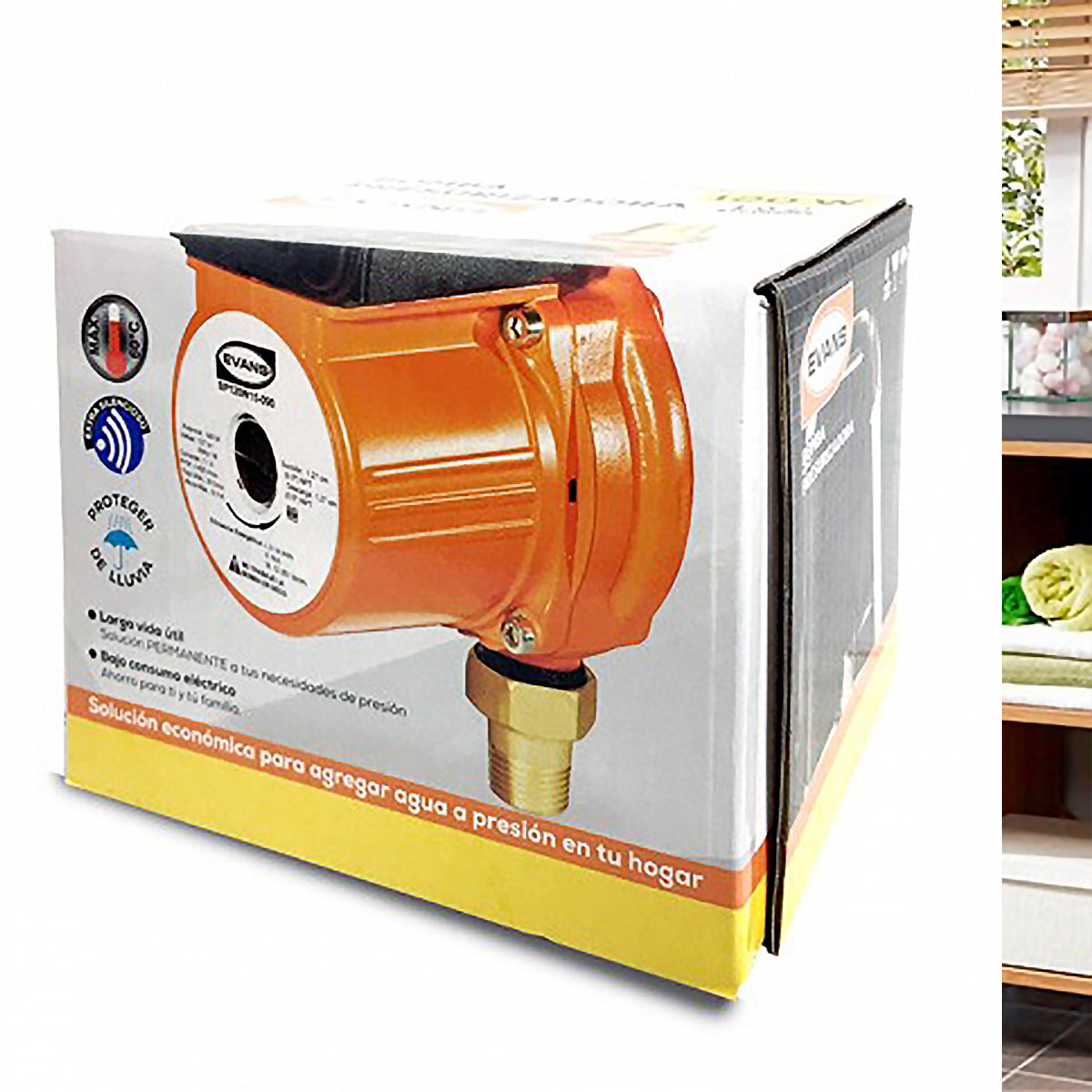 BOMBA PRESURIZADORA 225W BAJA DEMANDA P/CALENTADOR DE PASO # BP300W15-120 EVANS