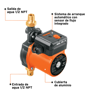 Bomba Presurizadora Truper Pre-1/6 1/6 Hp Con Flujo De 25 L/min