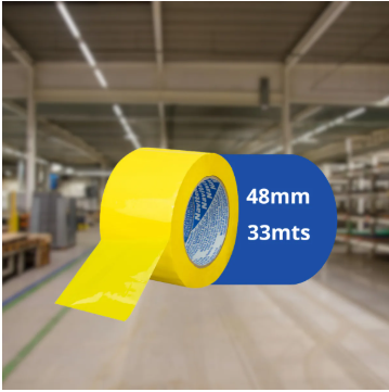 Cinta Adhesiva Delimitadora Amarilla 48 Mm X 33 Mts 6 Pack