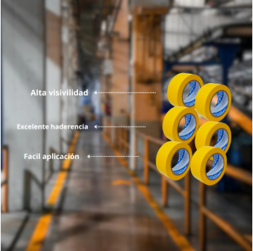 Cinta Adhesiva Delimitadora Amarilla 48 Mm X 33 Mts 6 Pack