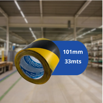 Cinta De Marcaje Navitek 96 Mm X 33 M Modelo 750 6pack Amarillo - Negro Rayas