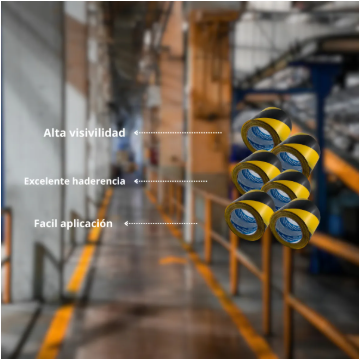 Cinta De Marcaje Navitek 96 Mm X 33 M Modelo 750 6pack Amarillo - Negro Rayas