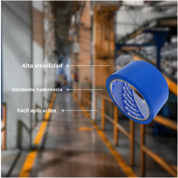 Cinta Adhesiva Delimitadora Azul 96 Mm X 33 Mts 6 Pack Azul Liso