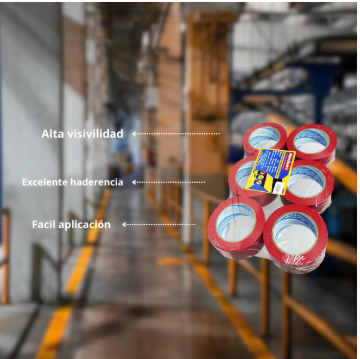 Cinta De Marcaje 48mm X 33mts Roja Navitek 6 Pack