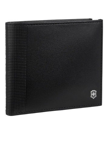 Victorinox Cartera Altius Deluxe Bi Fold, Negra Color Negro Diseño De La Tela