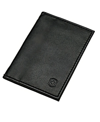 Billetera Victorinox 4.0873.l Con Diseño Liso Color Negro De Piel - 1cm X 2cm X 7cm