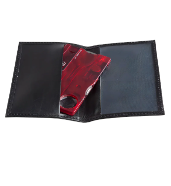 Billetera Victorinox 4.0873.l Con Diseño Liso Color Negro De Piel - 1cm X 2cm X 7cm