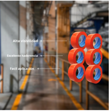 Cinta Adhesiva Delimitadora Naranja 48 Mm X 33 Mts 6 Pack Naranja