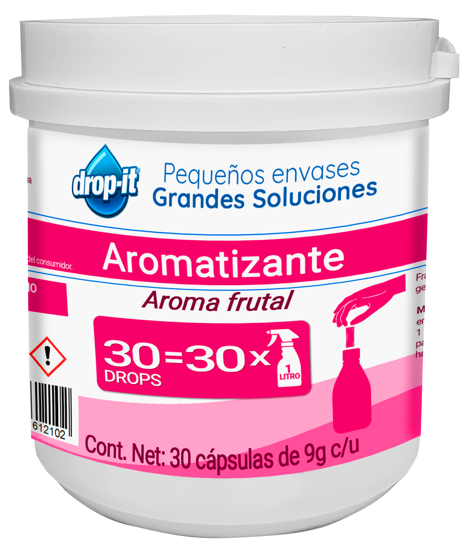 AROMATIZANTE FRUTAL CUBETA CON 30PZ DROP IT