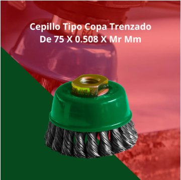 Cepillo Tipo Copa Trenzado De 75 X 0.508 X Mr Mm