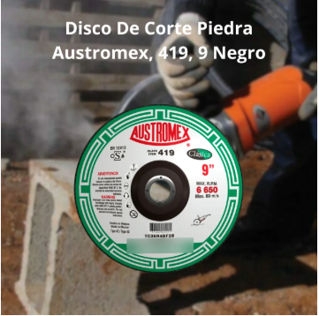 Disco De Corte Piedra Austromex, 419, 9 Negro