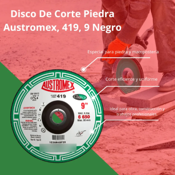Disco De Corte Piedra Austromex, 419, 9 Negro