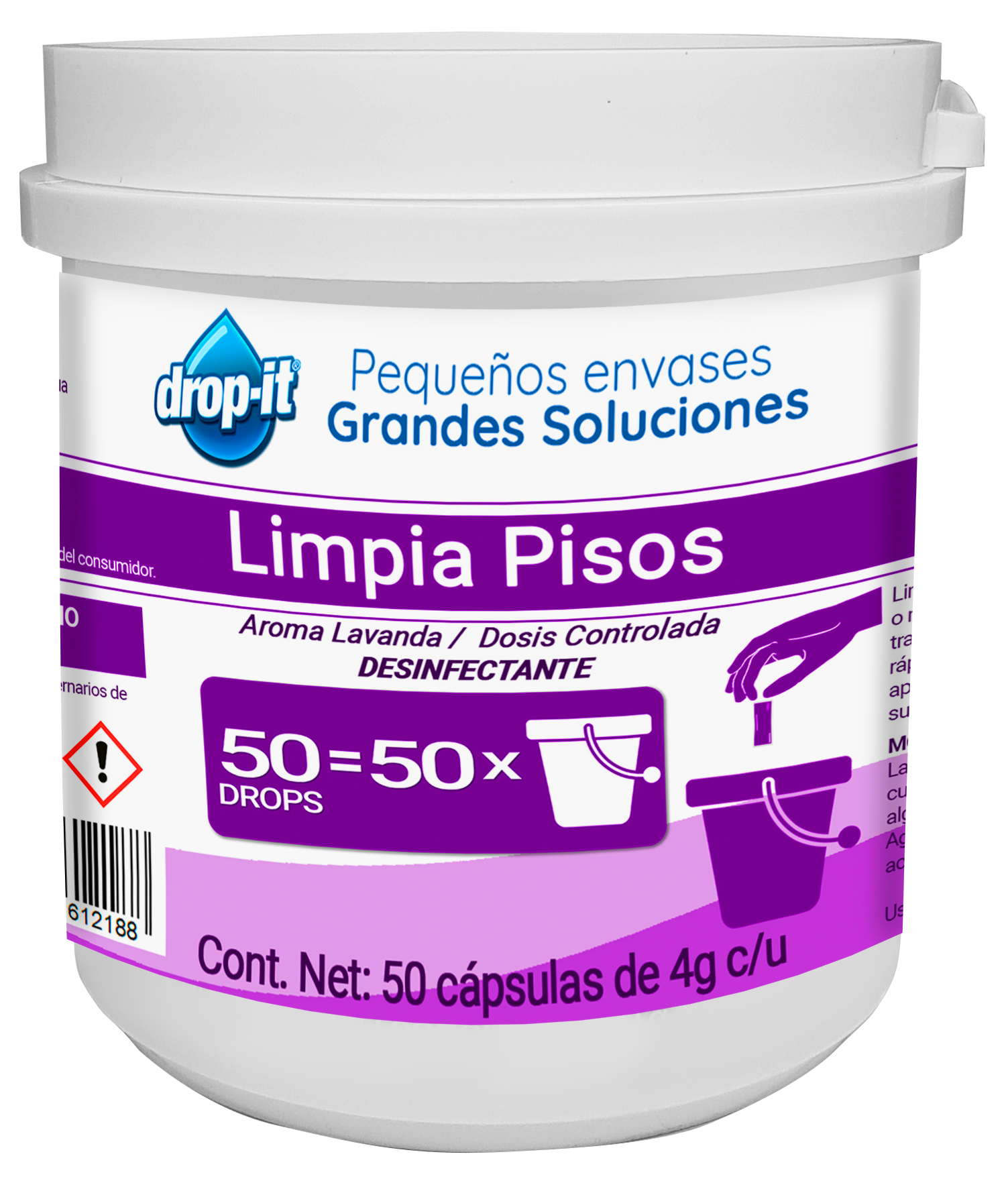 LIMPIA PISOS AROMA LAVANDA CUBETA CON 50PZ DROP IT