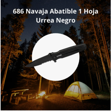 Navaja Abatible Urrea 686 – 1 Hoja, Color Negro