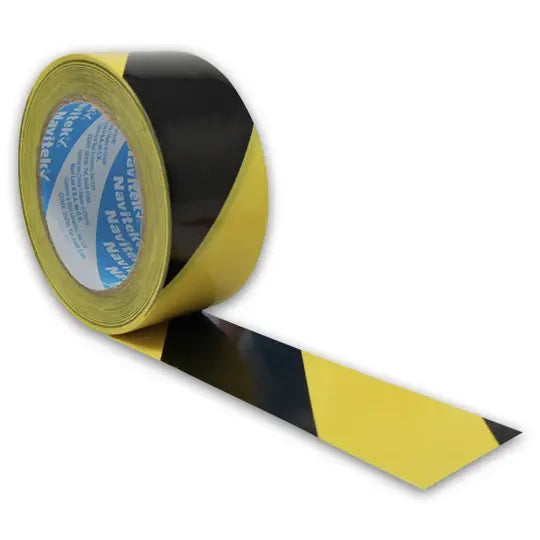Cinta Delimitadora Navitek 48mm X 33m Negro/amarillo Pvc Adhesiva Suelos Rayas